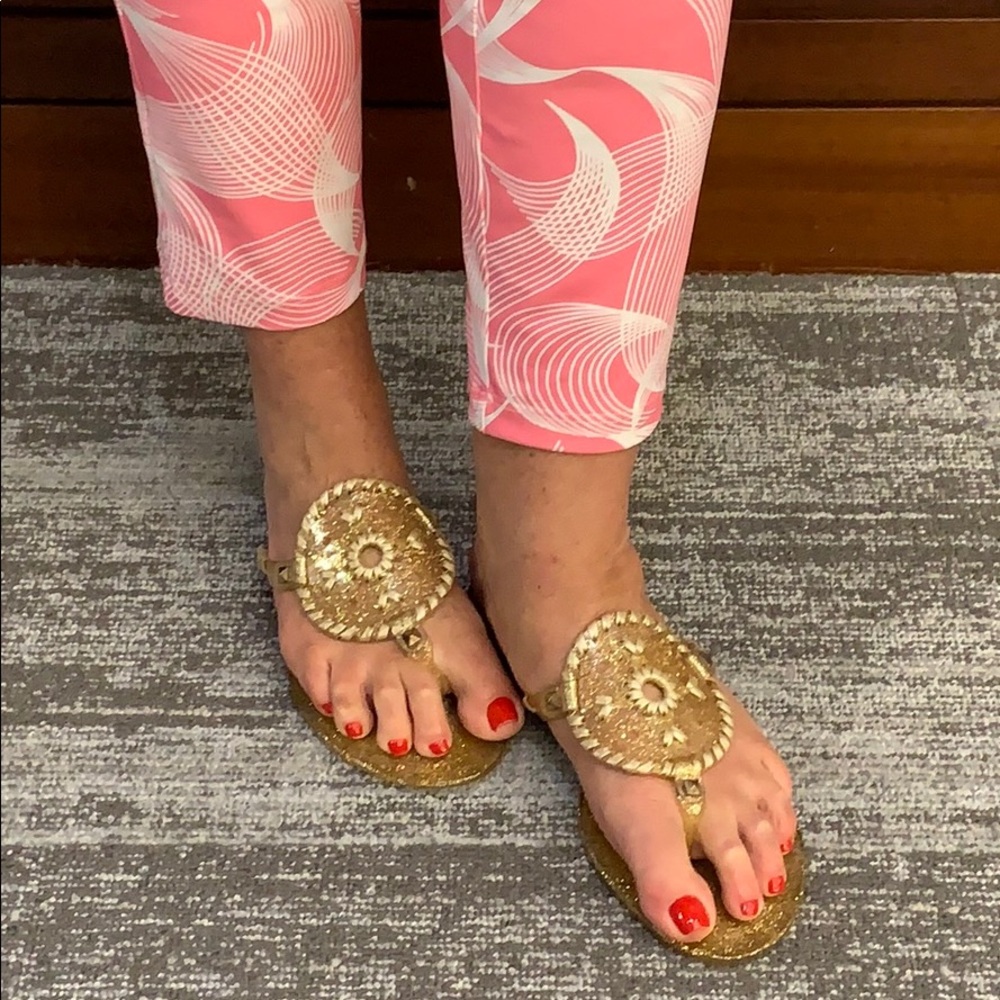 BRAND NEW Jack Rogers Gold Jelly Flip Flops